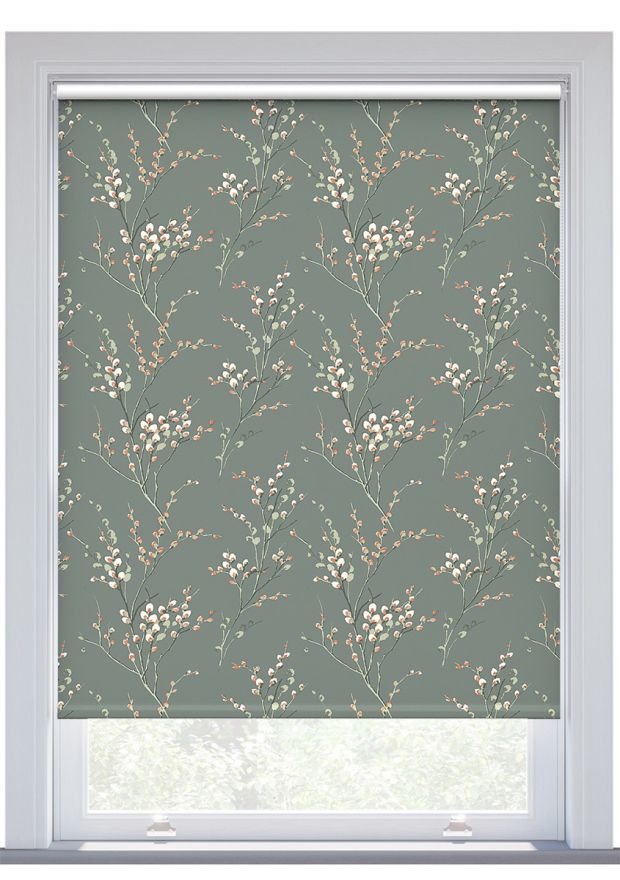 Laura Ashley Pussy Willow Fern Green Roller Blind