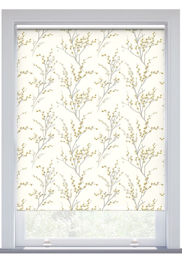 Laura Ashley Pussy Willow Ochre Yellow Roller Blind