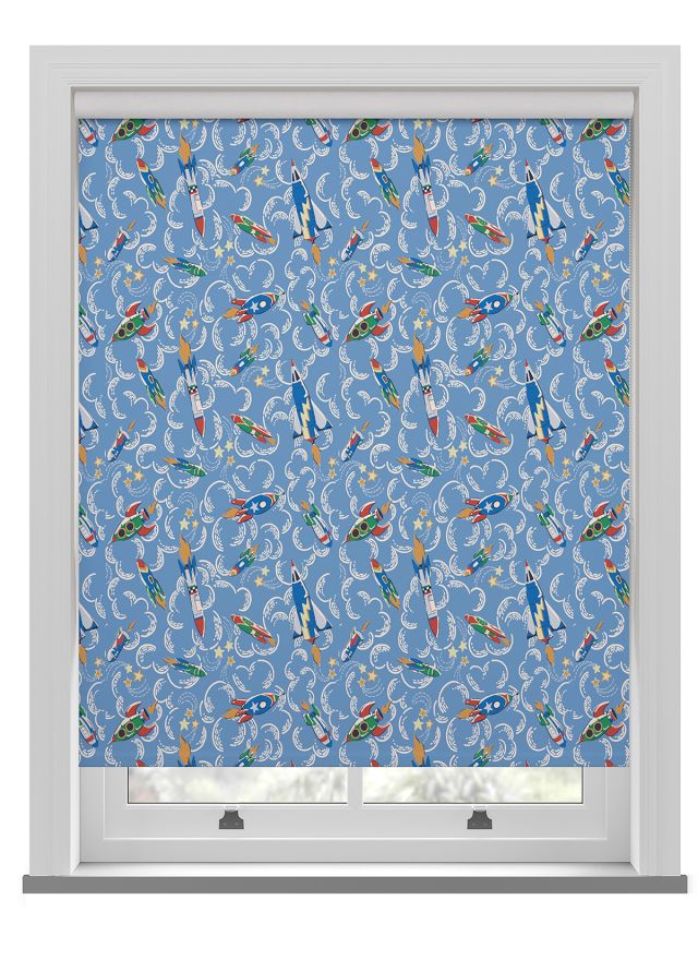 Cath Kidston Rocket Mid Blue Roller Blind