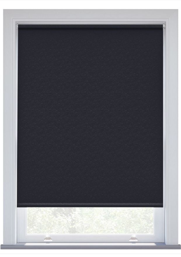 Black Rippled PVC Electric Roller Blind