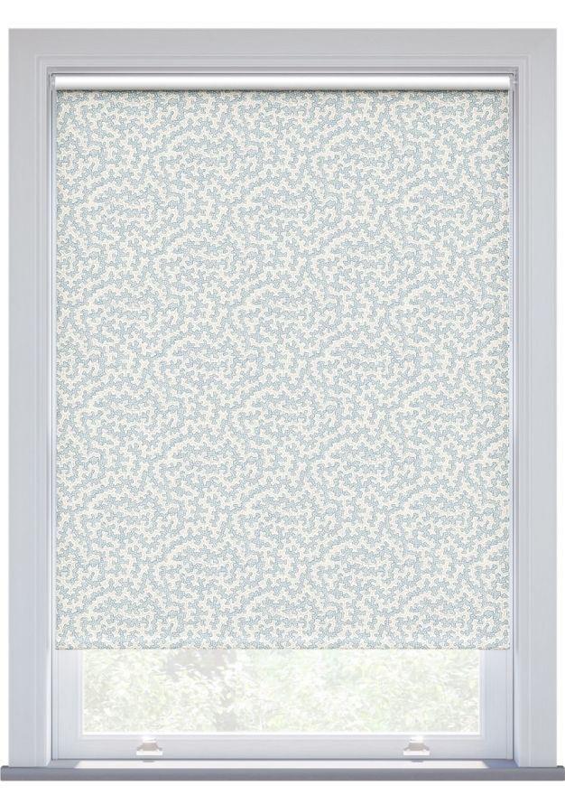 JL x Sanderson Truffle Blackout, Dove Blue Roller Blind
