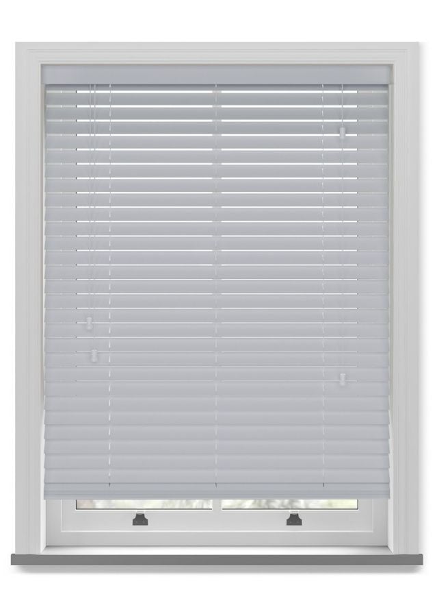 Soft Grey Faux Wood Blind