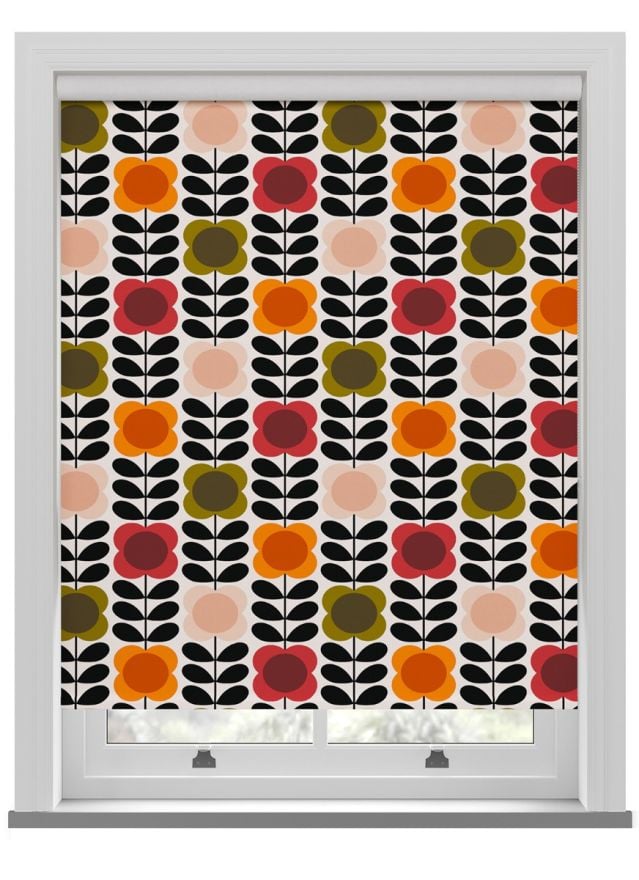 Orla Kiely Spot Flower Stem Tomato & Pink Roller Blind