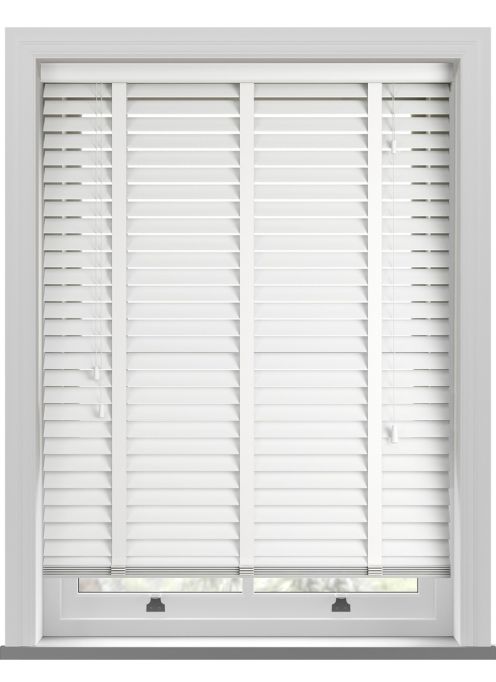 Classic White Taped Faux Wood Blind