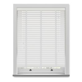 Off White Taped Faux Wood Blind