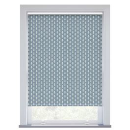 JL x Sanderson Dabu Blackout, Menai Blue Roller Blind