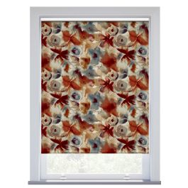 Harlequin Flores, Rust/Ruby/Nordic Blue Blackout Roller Blind
