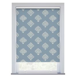 JL x Sanderson Ottoman Flowers Blackout, Dove Blue Roller Blind