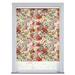 JL x Sanderson Rose & Peony, Alum/Peach Putty Blackout Roller Blind