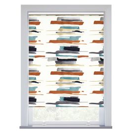 Harlequin Zeal Watercolour, Navy/Denim/Tan Blackout Roller Blind