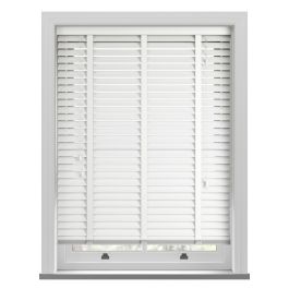 Classic White Taped Faux Wood Blind