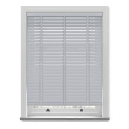 Soft Grey Taped Faux Wood Blind