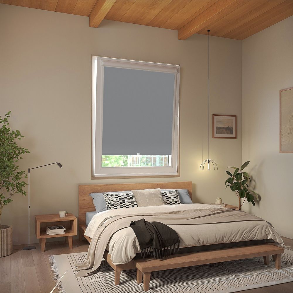 Cool Grey Blackout Perfect Fit Roller Blind
