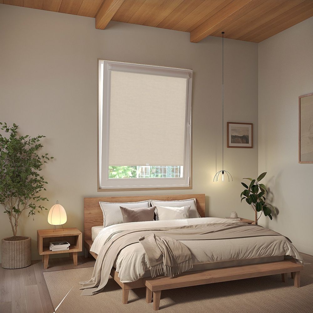 Almond Woven Perfect Fit Roller Blind