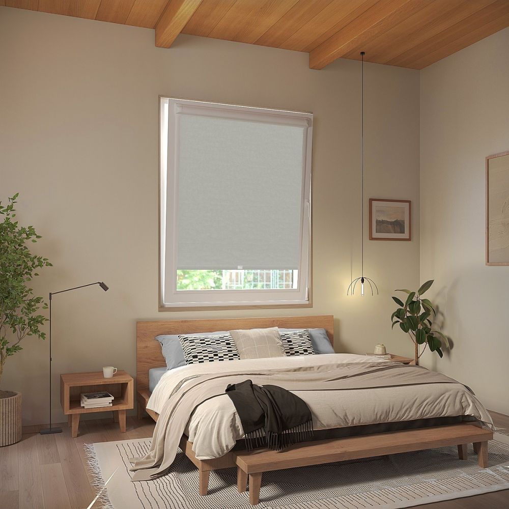 Beige Linen Touch Blackout Perfect Fit Roller Blind