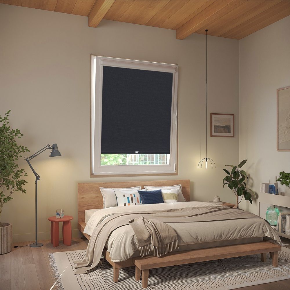 Midnight Linen Touch Blackout Perfect Fit Roller Blind