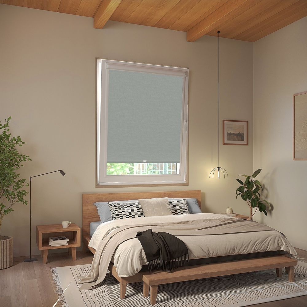 Cloud Grey Linen Touch Blackout Perfect Fit Roller Blind