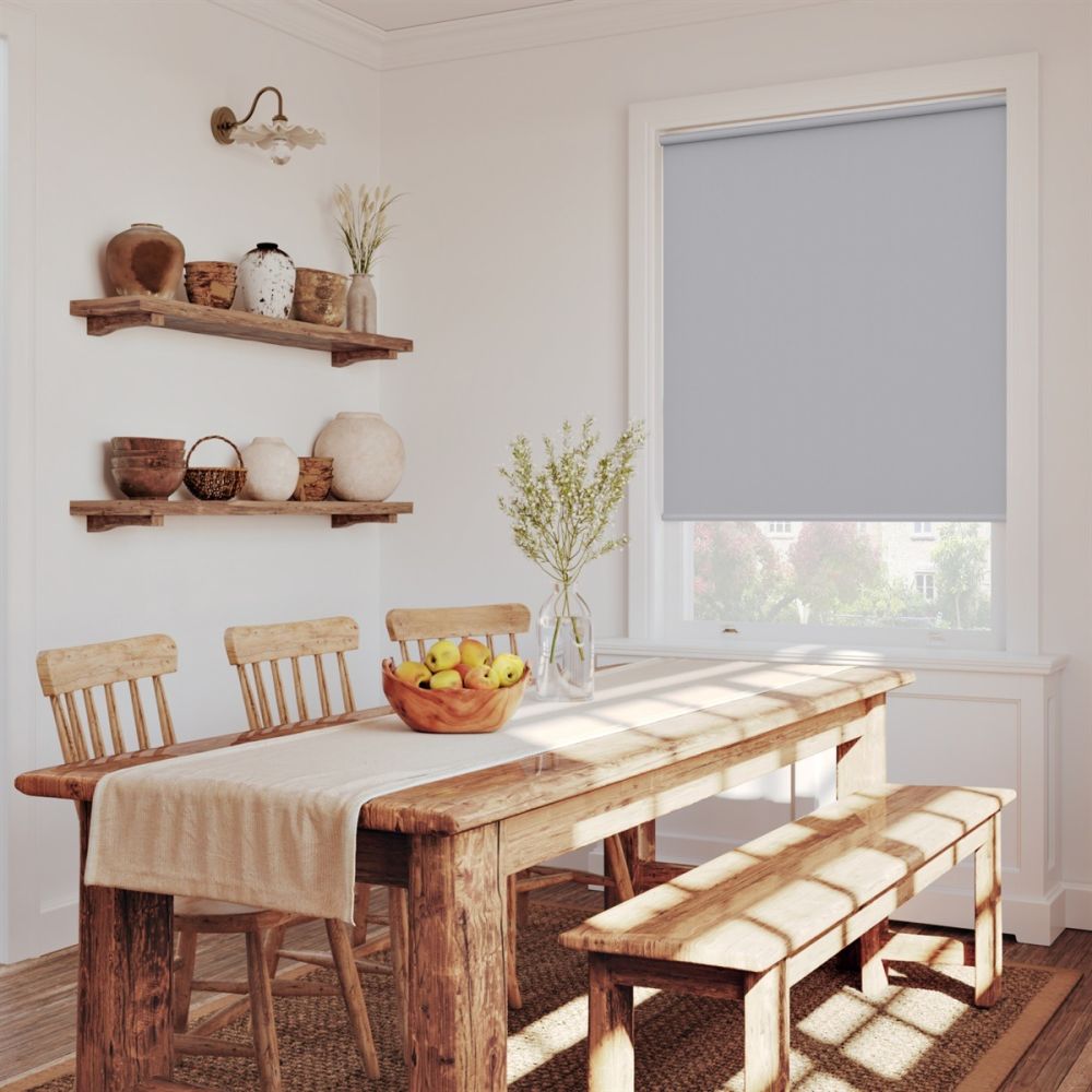Light Grey Blackout Electric Roller Blind