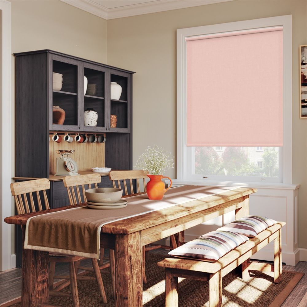 Pink Cross Weave Twist Fit Roller Blind