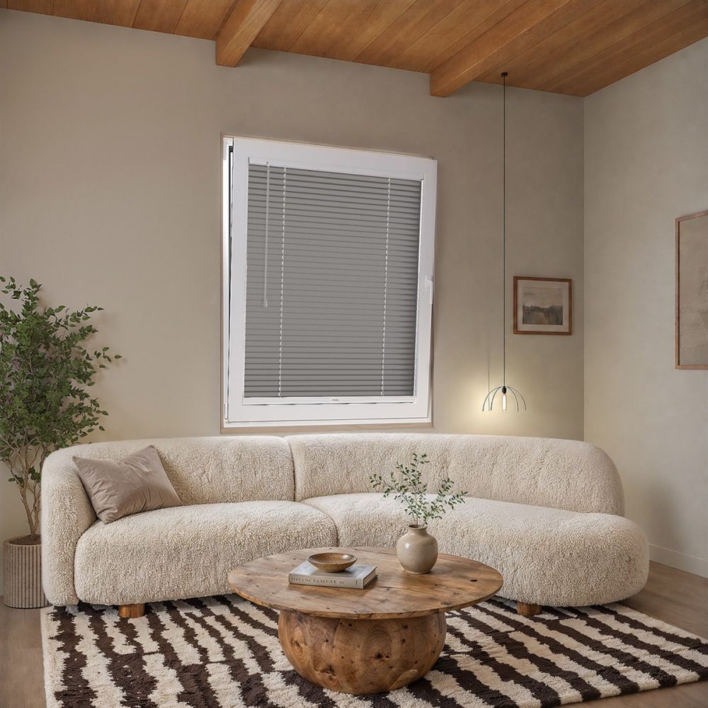 Taupe Stick On Aluminium Blind