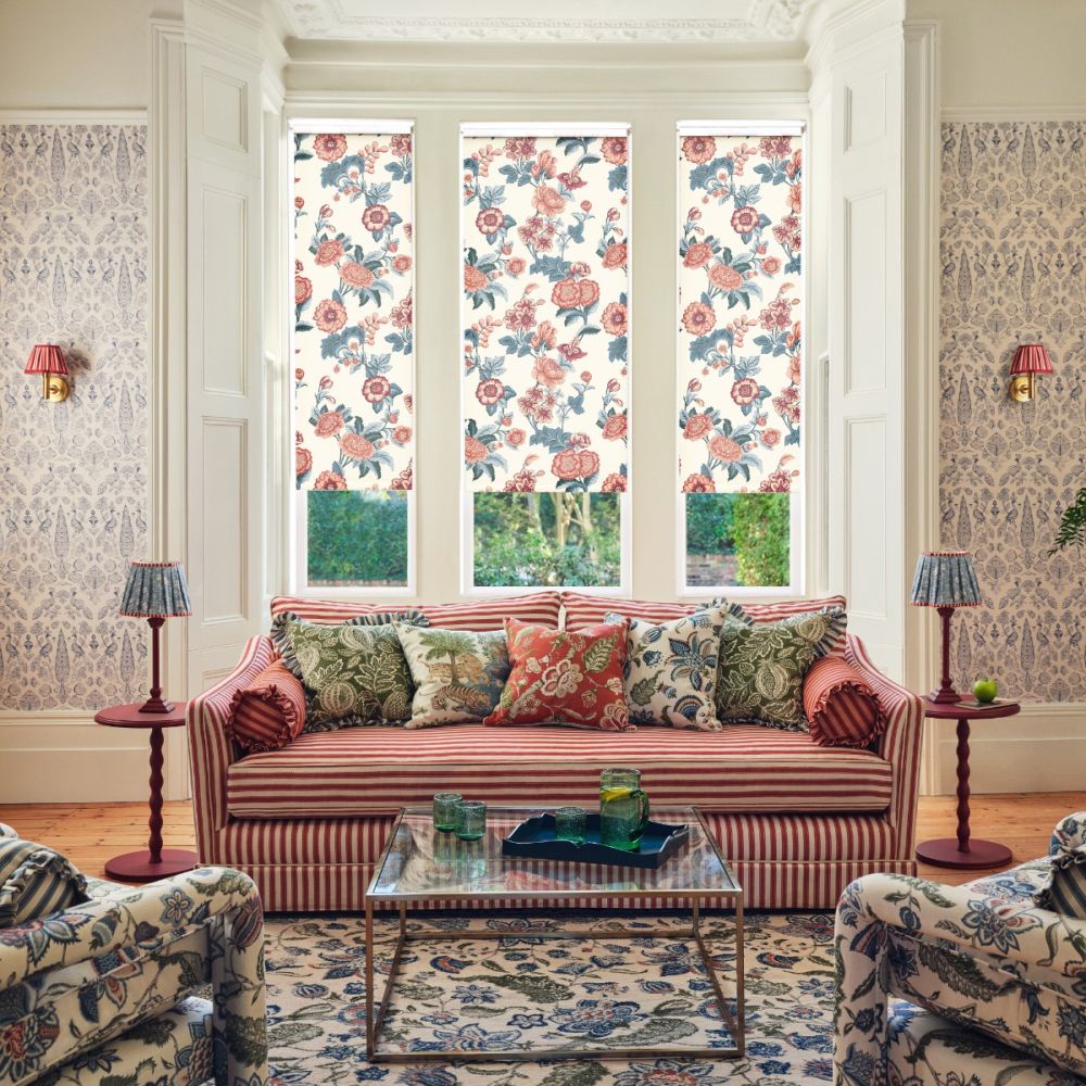 JL x Sanderson Boxwood, Alum/Indigo Roller Blind