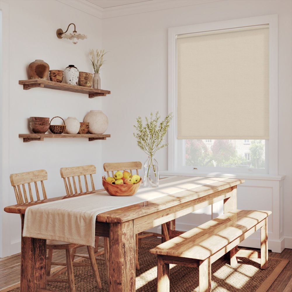 Almond Woven Twist Fit Roller Blind