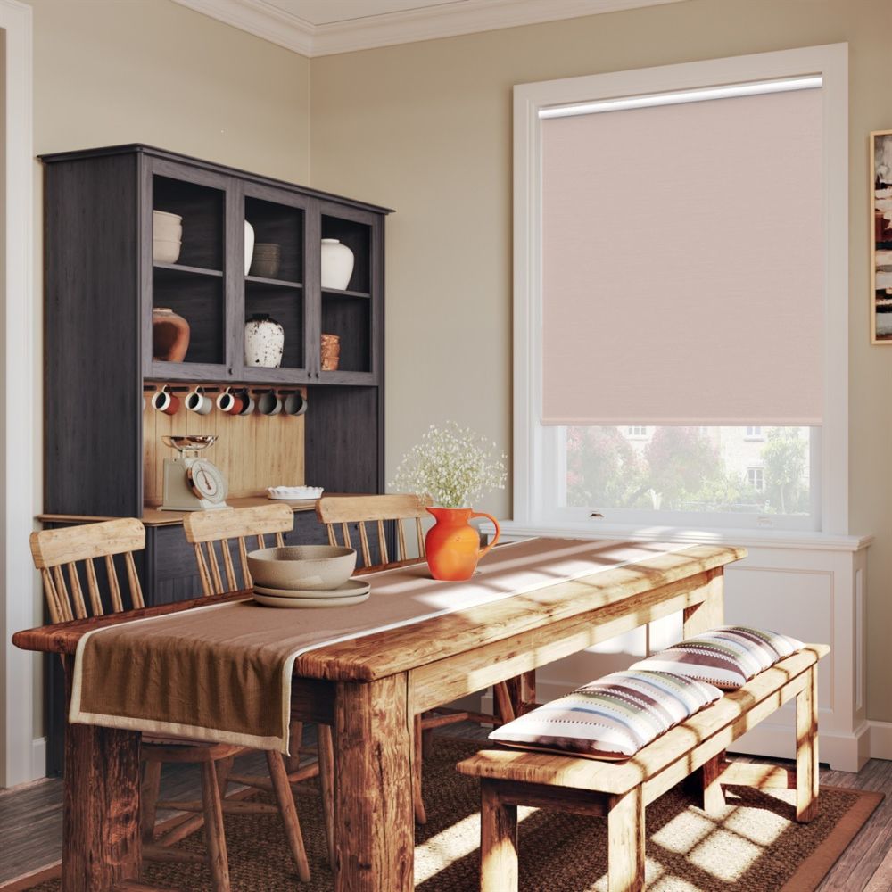 Pink Twill Blackout Electric Roller Blind