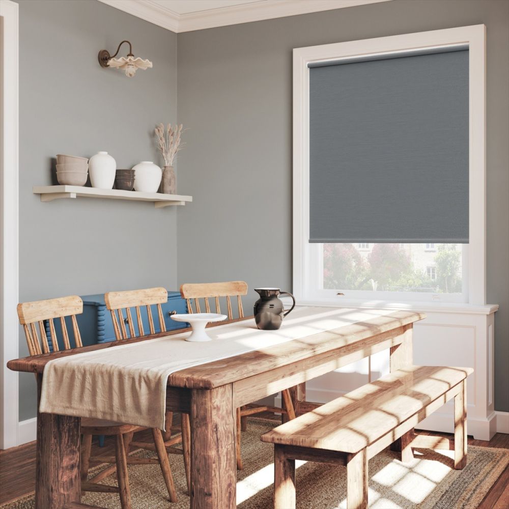 Grey Twill Blackout Twist Fit Roller Blind