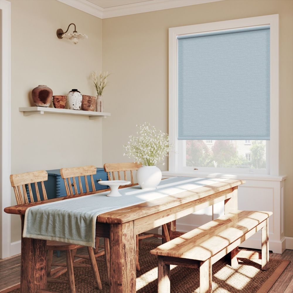 Sky Blue Linen Touch Twist Fit Roller Blind