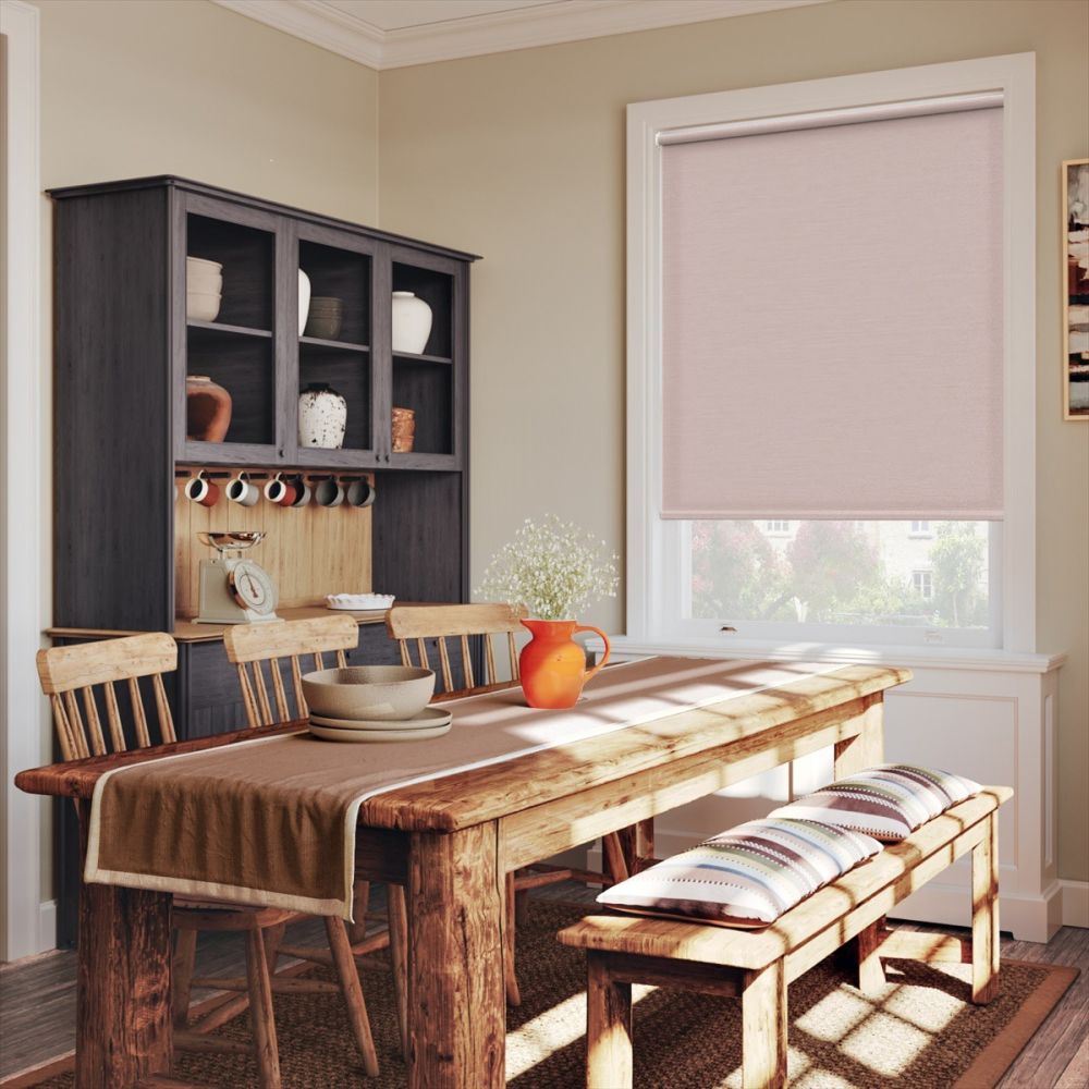 Pink Twill Twist Fit Roller Blind