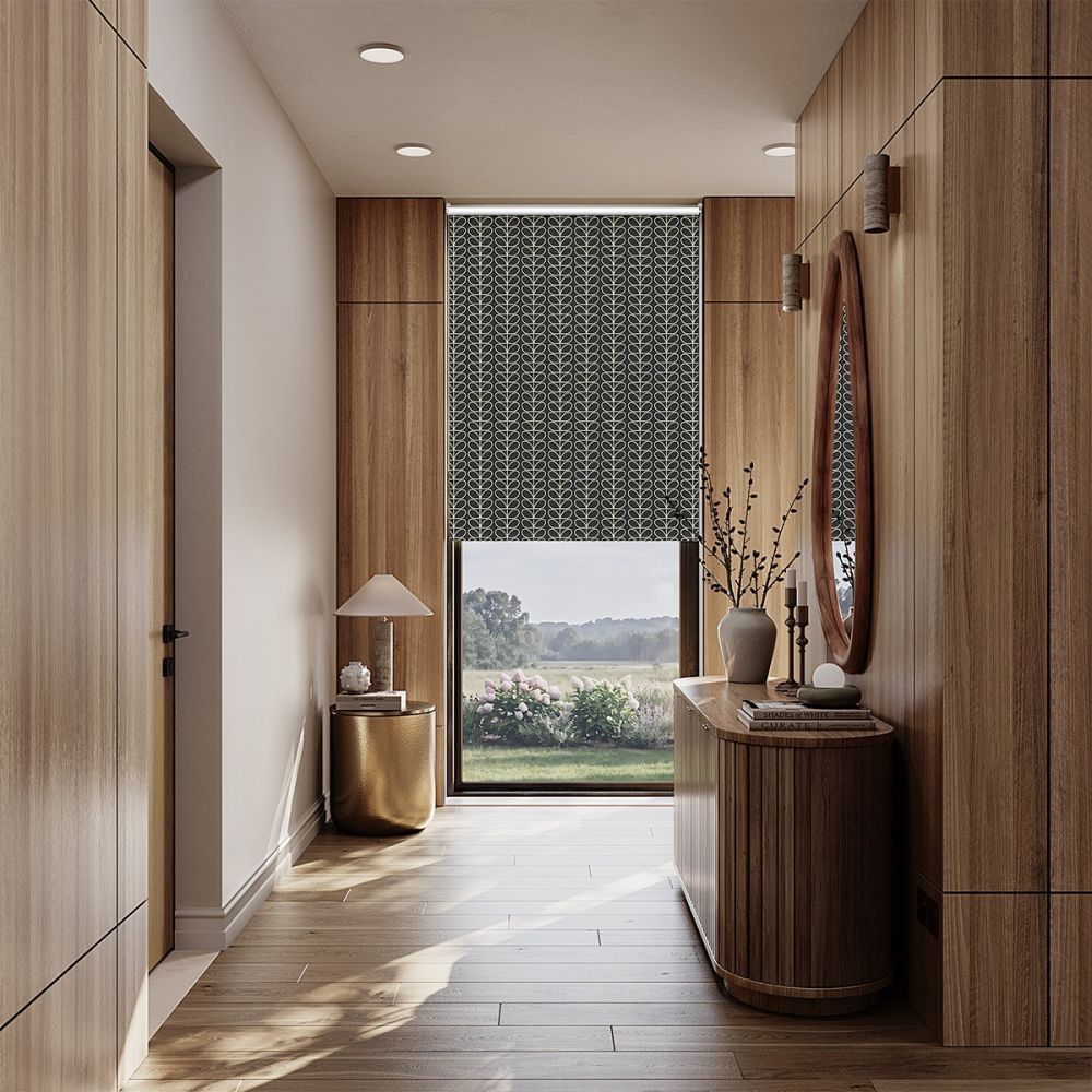 Orla Kiely Linear Stem Liqourice Roller Blind