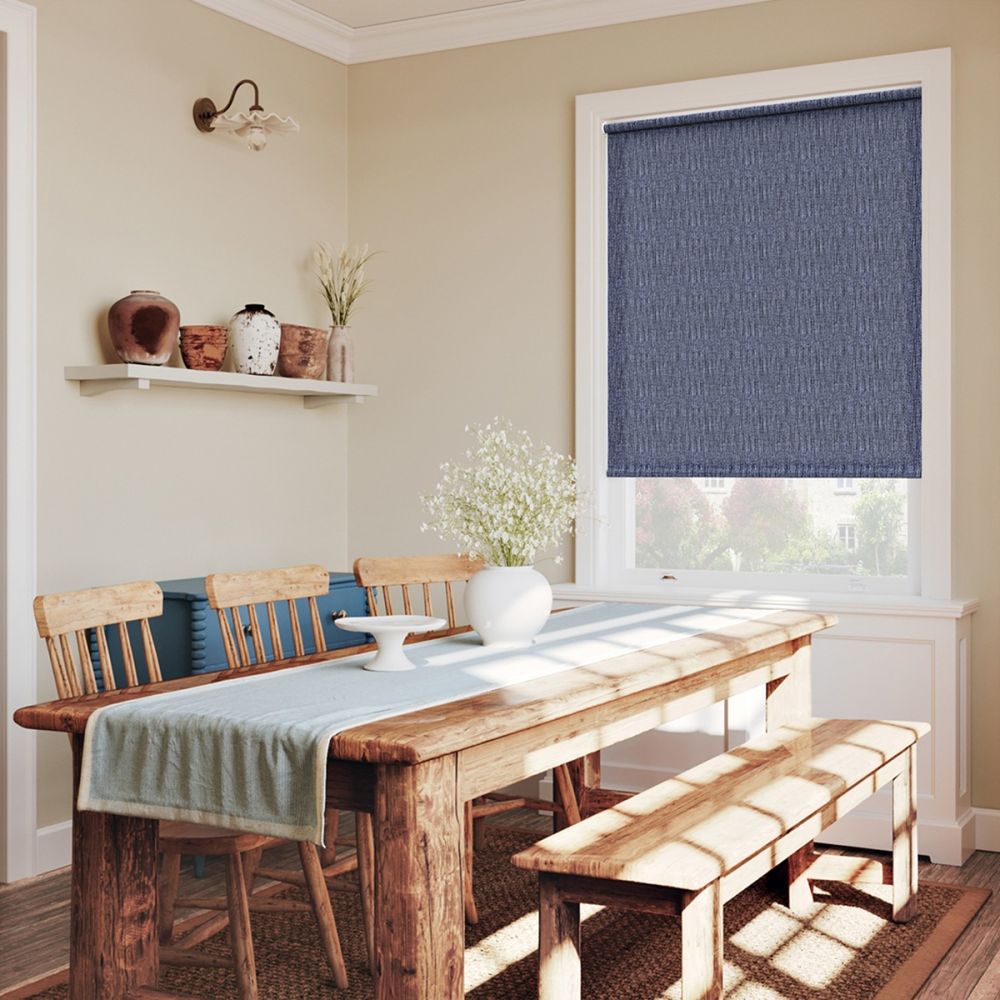Washed Denim Loose Weave Twist Fit Roller Blind