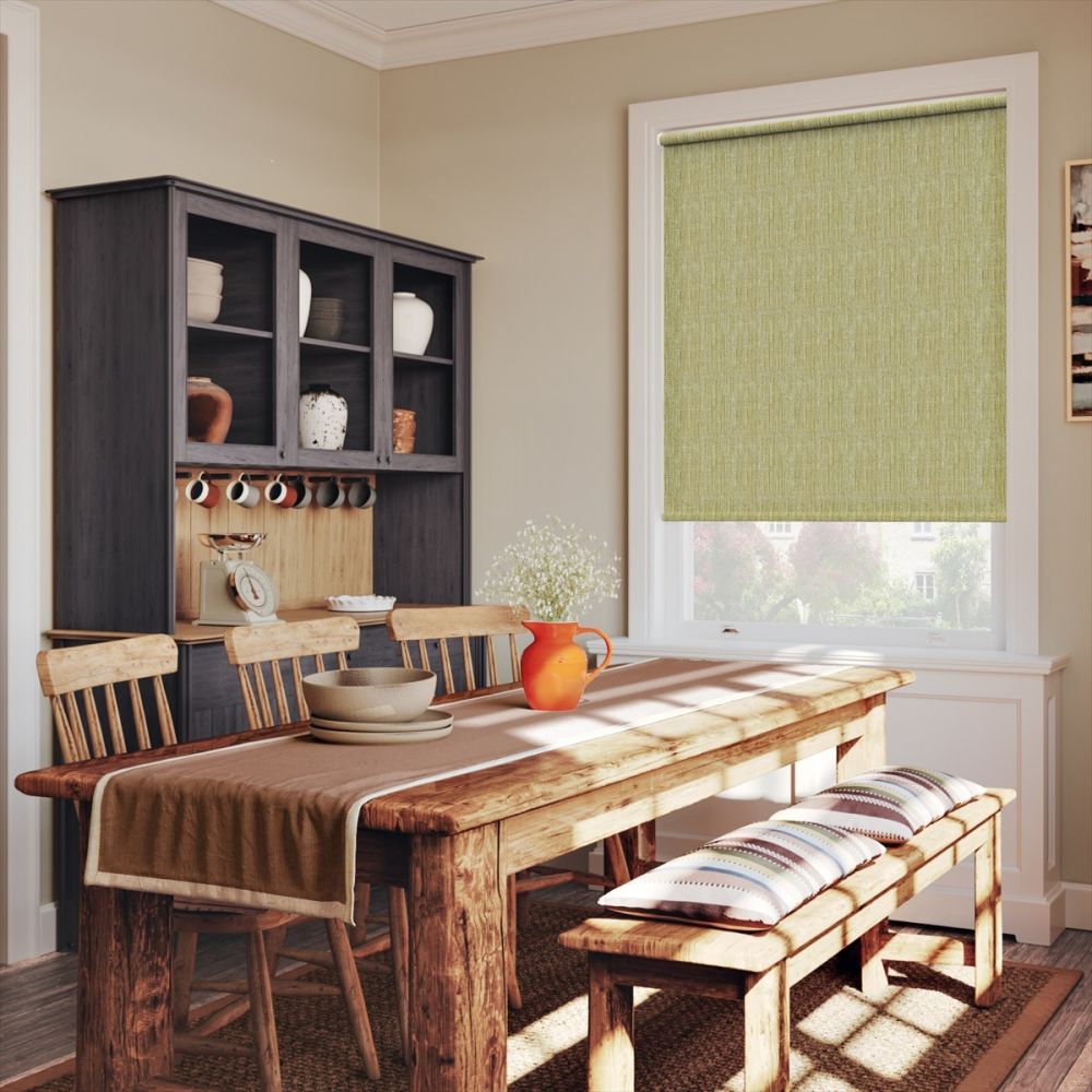 Chartreuse Loose Weave Twist Fit Roller Blind