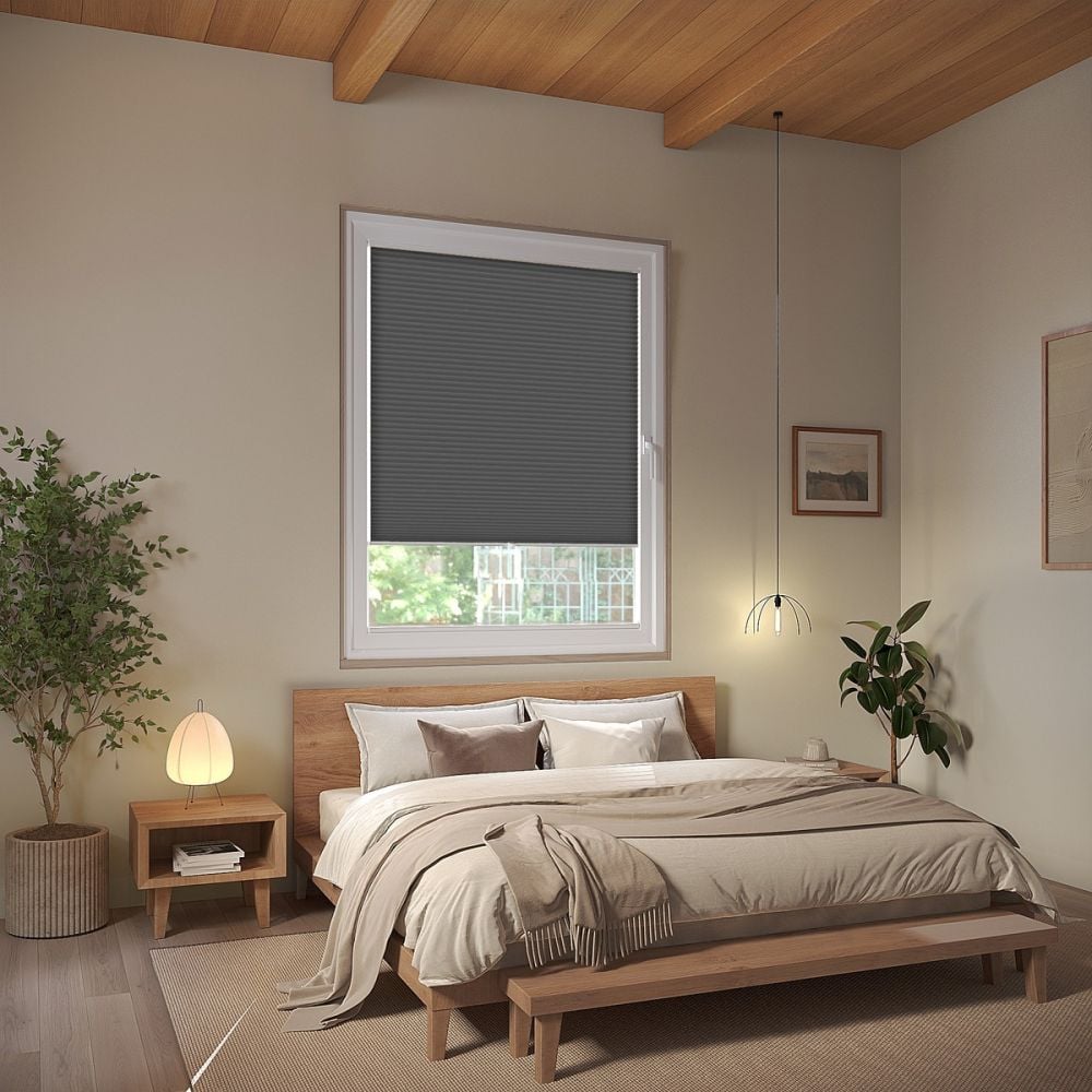 Scandi Black Clip On Pleated Blind