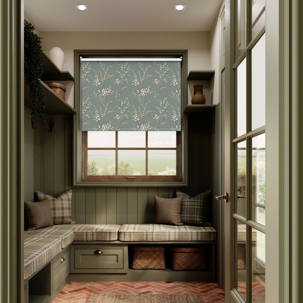 Laura Ashley Pussy Willow Fern Green Roller Blind
