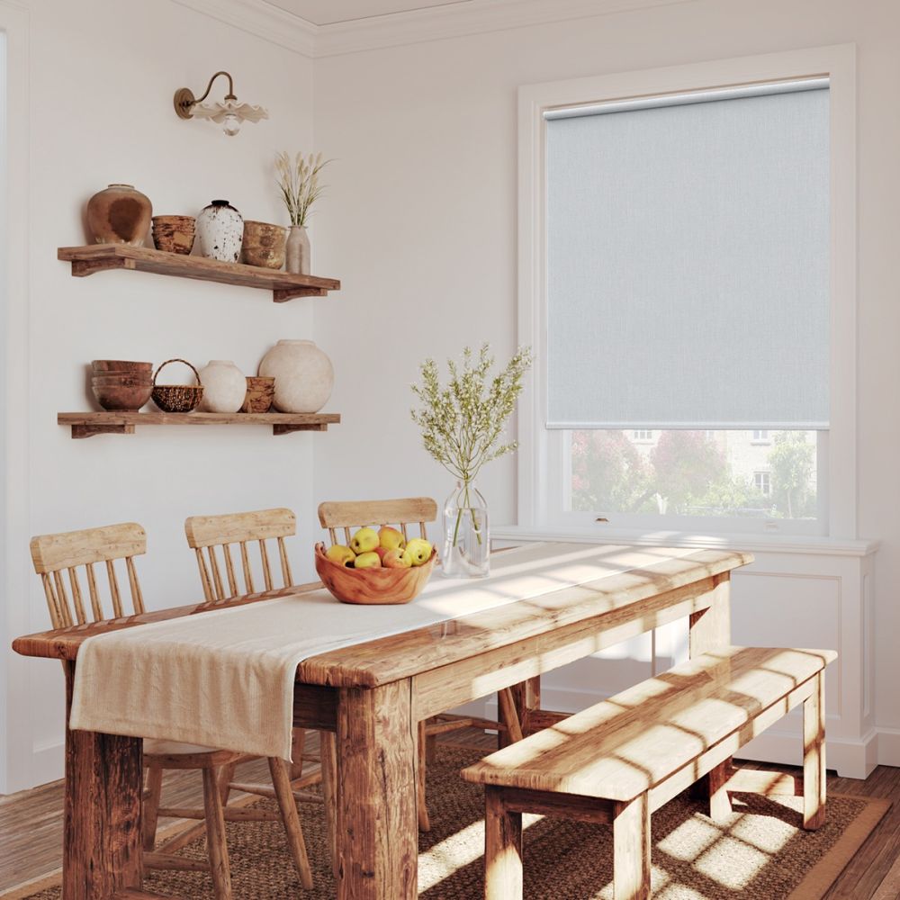Sky Blue Close Weave Twist Fit Roller Blind