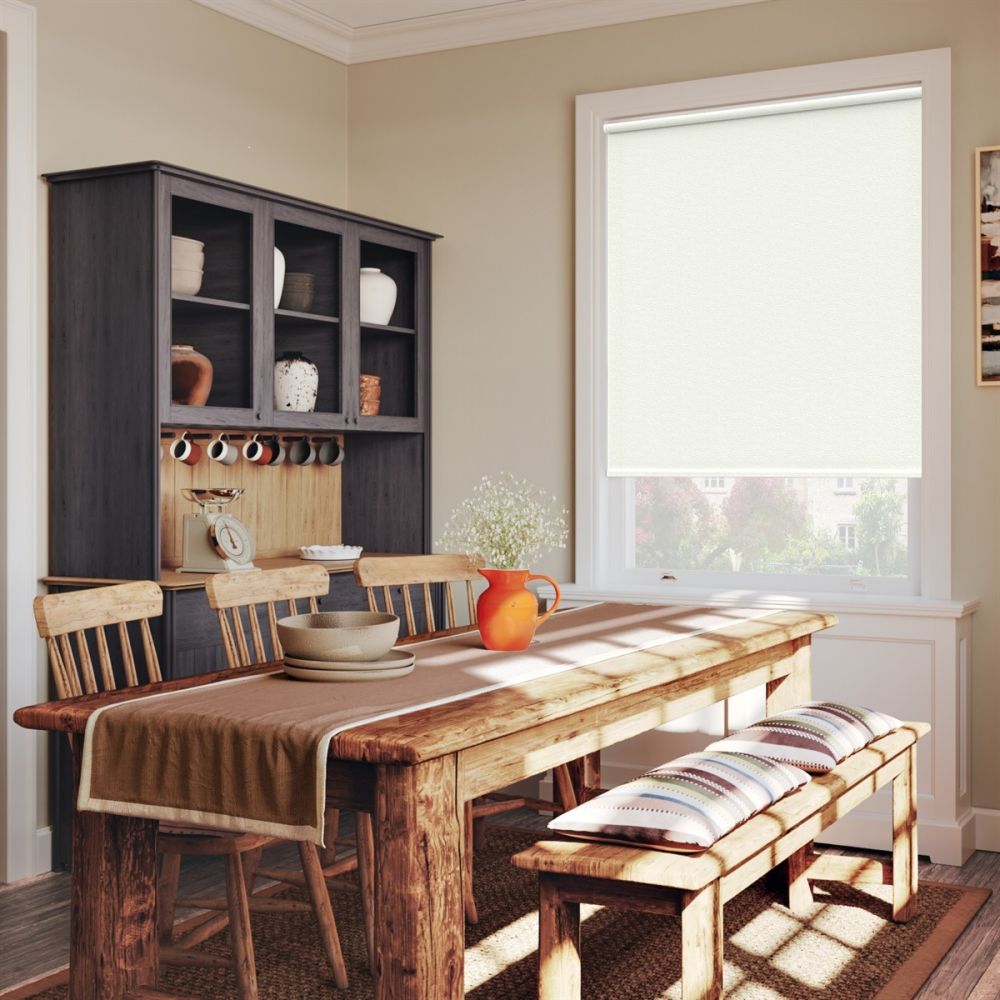 Soft White Rippled PVC Electric Roller Blind