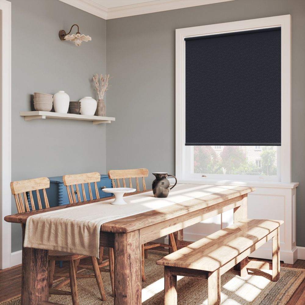 Black Rippled PVC Twist Fit Roller Blind