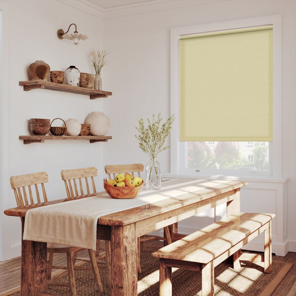 Biscuit Rustic Weave Twist Fit Roller Blind