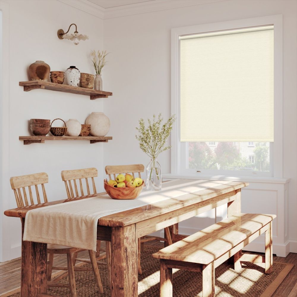 Ecru Rustic Weave Twist Fit Roller Blind