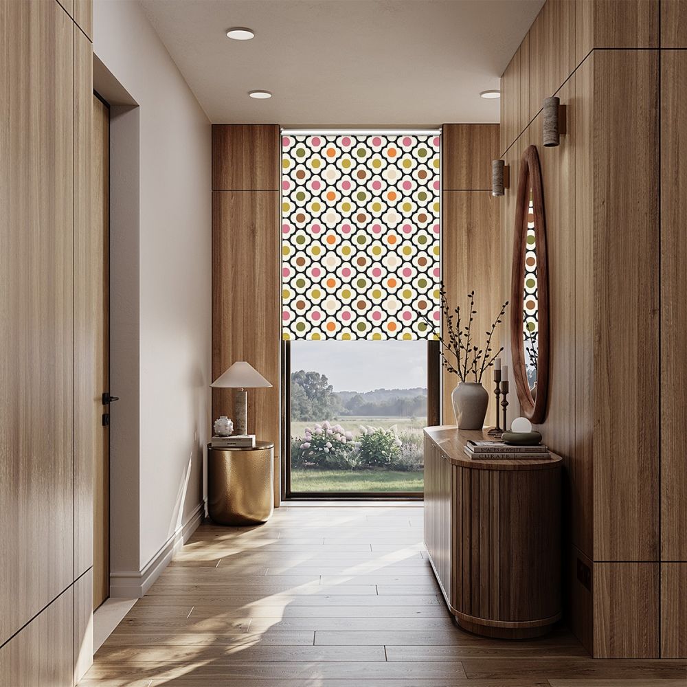 Orla Kiely Spot Flower Red Multi Roller Blind