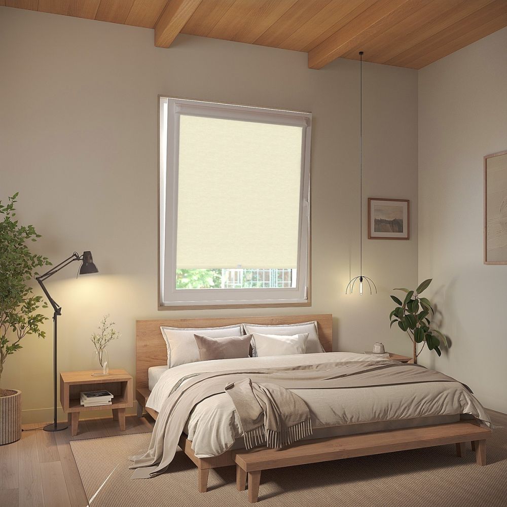 Ecru Rustic Weave Perfect Fit Roller Blind